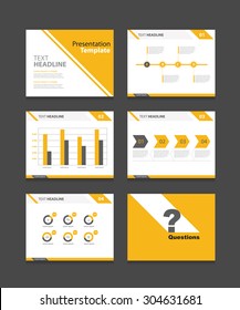  yellow vector business presentation slides Template . graphs and charts  presentation . background slides design.flat style.