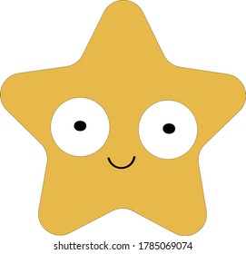 Yellow vector cartoon star sumbol illustration
