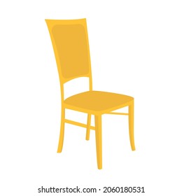 Silla vectorial amarilla. Ilustración vectorial plana
