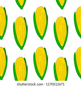 Yellow vector corn seamless pattern