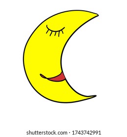 Yellow Vector Crescent Abstract Design Half Moon In Modern Style For Decoration Interior, Greeting Card,bussines Banner, Wrapping.