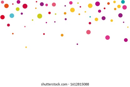 Yellow Vector Dot Postcard. Orange FallingFestive Circle Background. Celebrate Pattern. Celebration White Card.