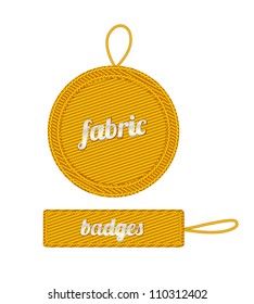 Yellow vector fabric badges with straps