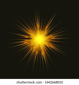 Yellow vector flash, vector star, burst shape for background 