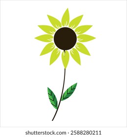 A yellow vector flower with bright colors and smooth edges, perfect for graphic designs and digital decorations. 🌼