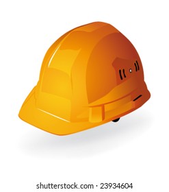 Yellow vector hardhat construction work
