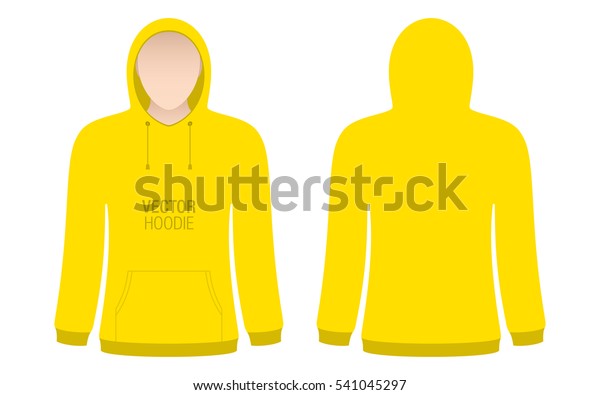 Yellow Vector Hoodie Template Model Woman Stock Vector Royalty Free 541045297