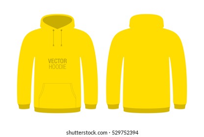 Yellow Vector Hoodie Unisex Hoodie Template Stock Vector Royalty