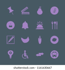 yellow vector icons set. with idea, banana, pencil and school bus in set