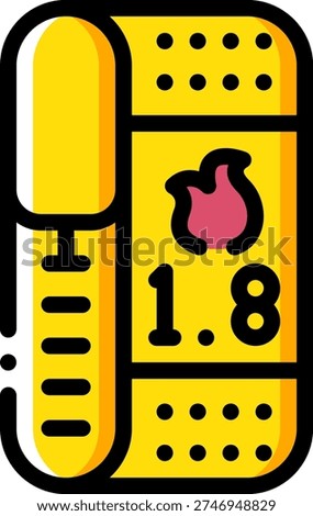 Yellow vector illustration of calorie counter related to smart watches.