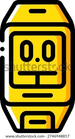 Yellow vector illustration of calorie tracker related to smart watches.