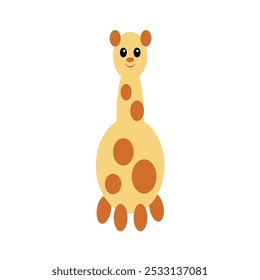 Yellow vector illustration of a fun giraffe isolated on a white background