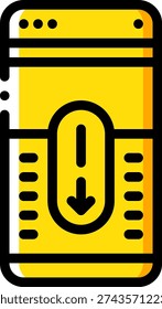 Yellow vector illustration of scrollable related to web design.