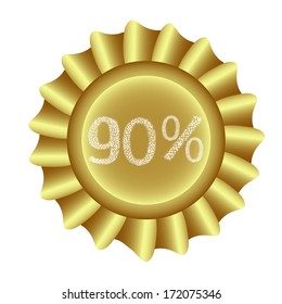 Yellow Vector Label-90%