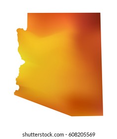 Yellow vector map of state Arizona. Isolated illustration on white background