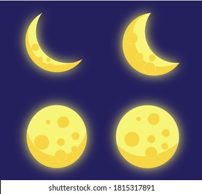 Yellow Vector Moon Phase Blue Darker Stock Vector (Royalty Free ...