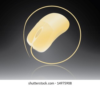 Yellow Vector Mouse Web 2.0 Icon/Button