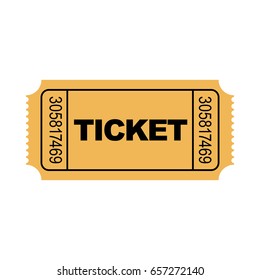 Yellow vector movie ticket with numbers