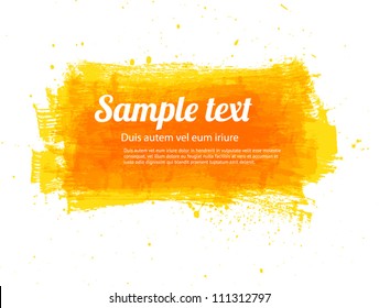 Yellow vector painted grungy banner / background