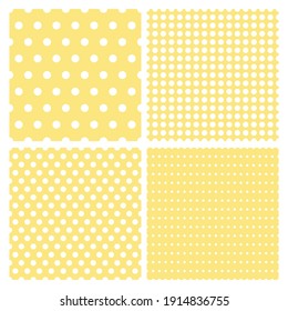 Yellow vector pattern with dots. Abstract background. Set for design.