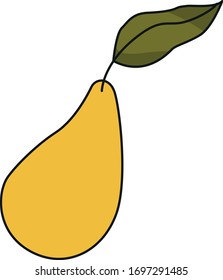 pera vectorial amarilla sobre fondo blanco