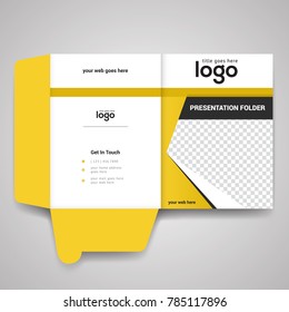 Yellow Vector Presentation Folder Design