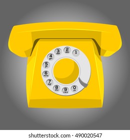 Yellow vector retro phone