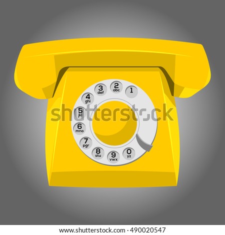 Yellow vector retro phone