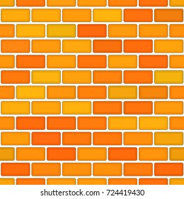 Yellow vector seamless brick wall.