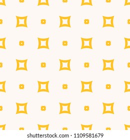 Yellow vector seamless pattern. Simple geometric texture with small square shapes. Abstract minimalist background. Retro vintage style. Colorful design for decoration, fabric, cloth, textile, wrapping