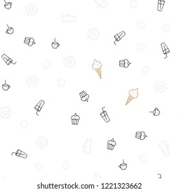  Yellow vector seamless texture with delicious snacks. Glitter abstract sketch with gourmet food. Doodle design for your business advert of cafes.