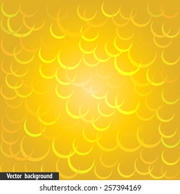 Yellow  vector shiny background with half circles, modern backdrop