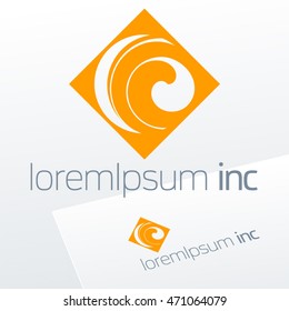 Yellow vector sign. Logo for Media, Fashion, Cosmetic, Beauty activity
