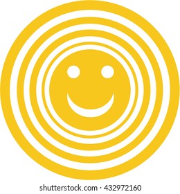 Yellow vector smiling sun.