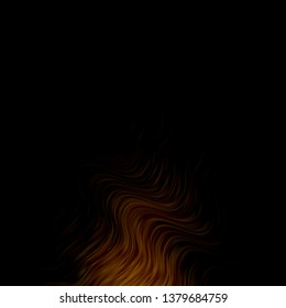 Yellow vector template with curved lines. Colorful geometric sample with gradient curves.  Pattern for booklets, leaflets.