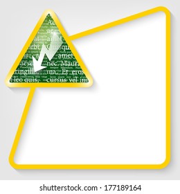yellow vector text box for entering text with flash and textures the letters