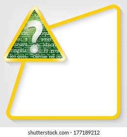 yellow vector text box for entering text with question mark and textures the letters