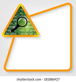 yellow vector text box for entering text with magnifier and textures the letters