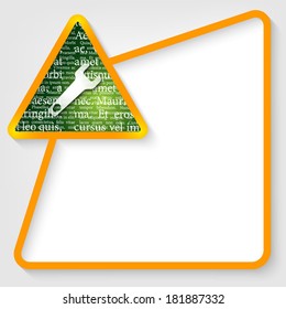 yellow vector text box for entering text with spanner and textures the letters