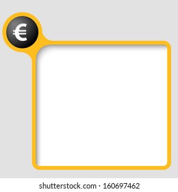 yellow vector text frame with euro sign