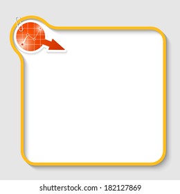 yellow vector text frame with graph and paper clip