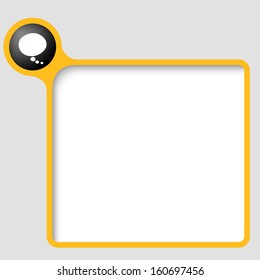 yellow vector text frame with speech bubble