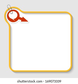 yellow vector text frame with speech bubble and paper clip