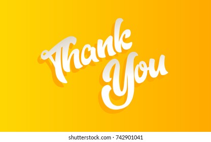 Yellow vector thank you greeting card