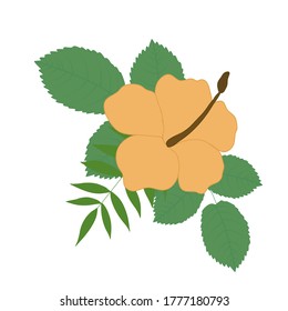 yellow vector tropical flower bouquet,perfect to use on the web or in print