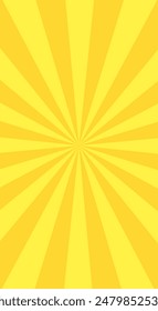 Yellow vertical banner with Sun rays, cellphone background, lines background, light