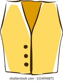 Yellow vest, illustration, vector on white background.
