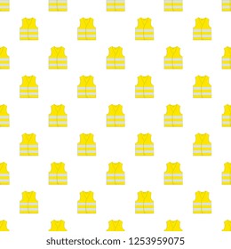 yellow vest seamless pattern on white background. flat cartoon illustration easy to edit and customize. eps 10