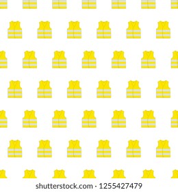 yellow vest seamless pattern on white background. flat cartoon illustration easy to edit and customize. eps 10