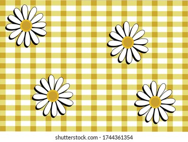 yellow vichy design vector hand drawn paper print fabric design illustration